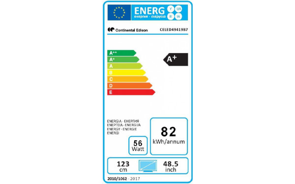 CONTINENTAL EDISON CELED49419B7 - &Eacute;tiquette &eacute;nergie