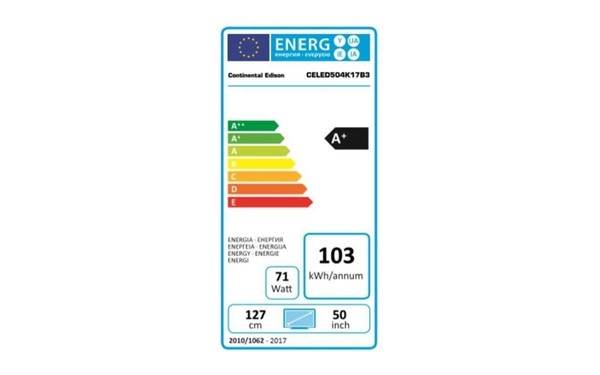 CONTINENTAL EDISON CELED504K17B3 - &Eacute;tiquette &eacute;nergie