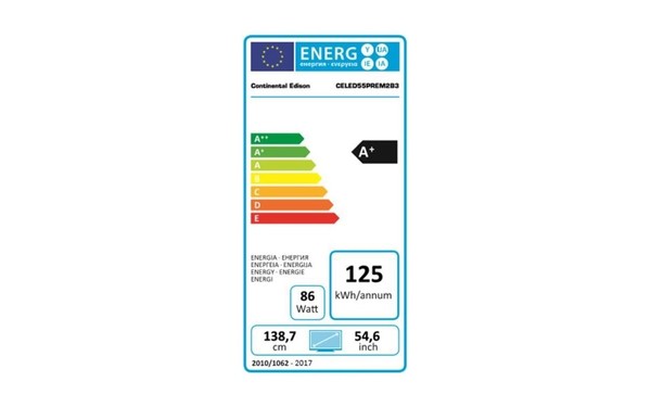 CONTINENTAL EDISON CELED55PREM2B3 - &Eacute;tiquette &eacute;nergie
