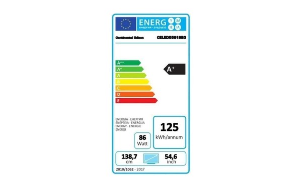 CONTINENTAL EDISON CELED55S18B3 - &Eacute;tiquette &eacute;nergie