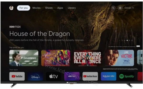 CONTINENTAL EDISON CELED55SGQLD24B6 - Vue de face