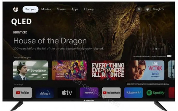 CONTINENTAL EDISON CELED55SQLDV24B6 - Vue de face