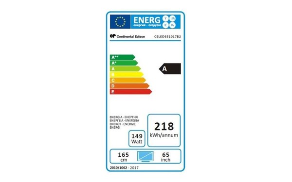 CONTINENTAL EDISON CELED651017B2 - &Eacute;tiquette &eacute;nergie