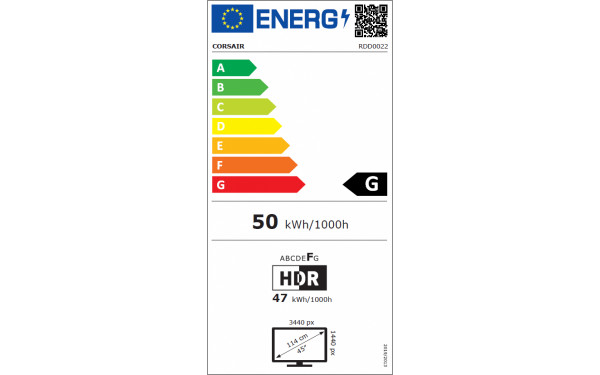 CORSAIR Xeneon Flex 45WQHD240 - &Eacute;tiquette &eacute;nergie v2