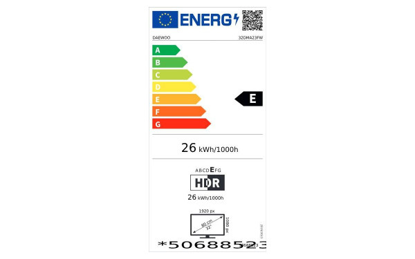 DAEWOO 32DMA23FW - &Eacute;tiquette &eacute;nergie v2
