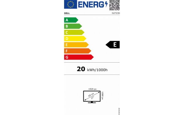 DELL G2723H - &Eacute;tiquette &eacute;nergie v2