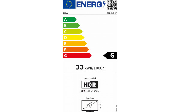 DELL S3221QSA - &Eacute;tiquette &eacute;nergie v2