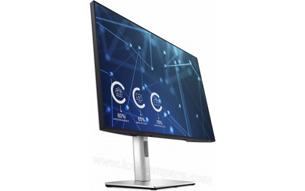 DELL U2421E - Vue 3/4 gauche en contre-plong&eacute;e