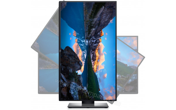 DELL U2720Q - Vue de face avec ajustement du mode portrait