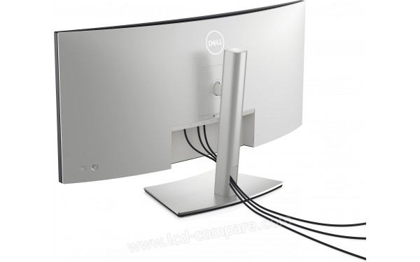 DELL U3421WE - Vue 3/4 arri&egrave;re avec c&acirc;bles