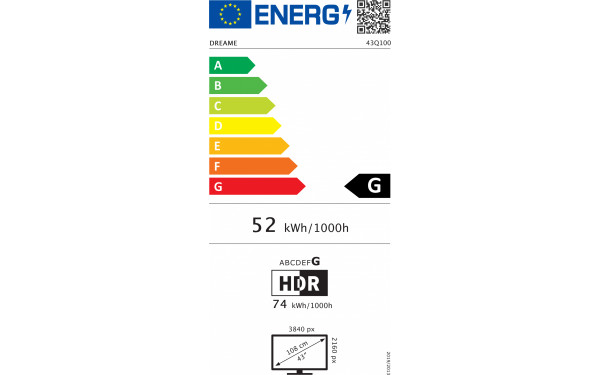DREAME 43Q100 - &Eacute;tiquette &eacute;nergie v2