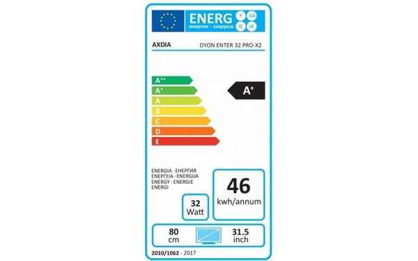 DYON Enter 32 Pro-X2 - &Eacute;tiquette &eacute;nergie