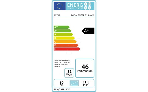 DYON Enter 32 Pro X - &Eacute;tiquette &eacute;nergie