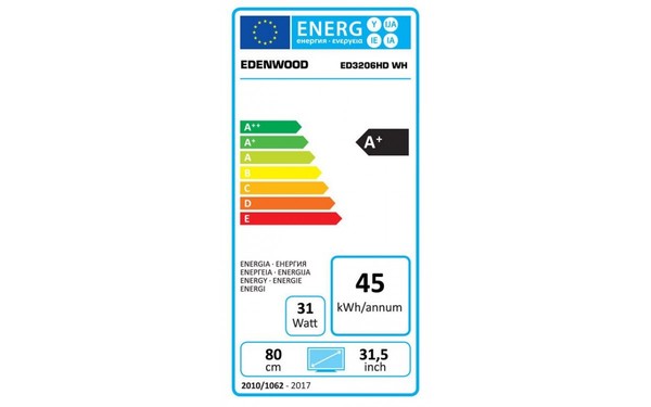 EDENWOOD ED3206HD WH - &Eacute;tiquette &eacute;nergie