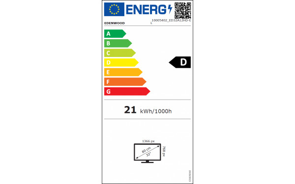 EDENWOOD ED32A12HD-EL - &Eacute;tiquette &eacute;nergie v2