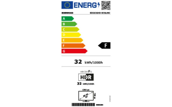 EDENWOOD ED32C02HD-VE - &Eacute;tiquette &eacute;nergie v2