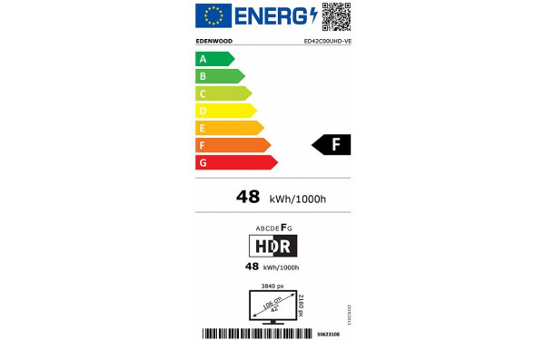 EDENWOOD ED42C00UHD-VE - &Eacute;tiquette &eacute;nergie v2