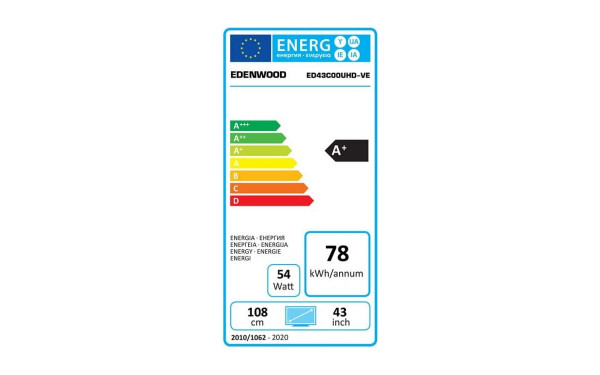 EDENWOOD ED43C00UHD-VE - &Eacute;tiquette &eacute;nergie