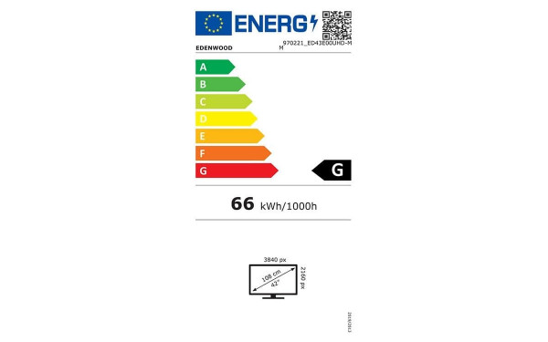 EDENWOOD ED43E00UHD-MM - &Eacute;tiquette &eacute;nergie v2