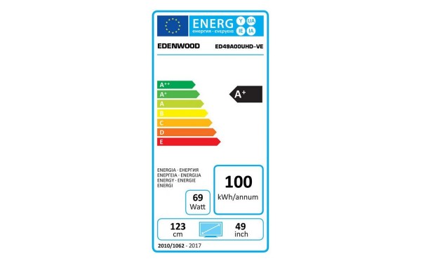 EDENWOOD ED49A00UHD-VE - &Eacute;tiquette &eacute;nergie