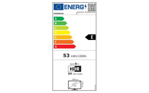 EDENWOOD ED50A07UHD-EL - &Eacute;tiquette &eacute;nergie v2