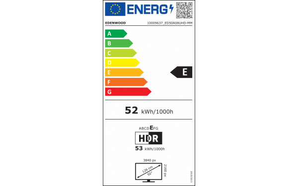 EDENWOOD ED50A08UHD-MM - &Eacute;tiquette &eacute;nergie v2