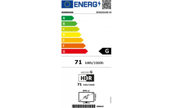 EDENWOOD ED50C02UHD-VE - &Eacute;tiquette &eacute;nergie v2