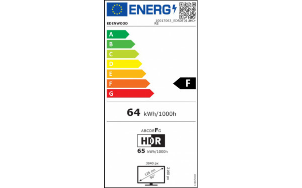 EDENWOOD ED50T01UHD-RE - &Eacute;tiquette &eacute;nergie v2