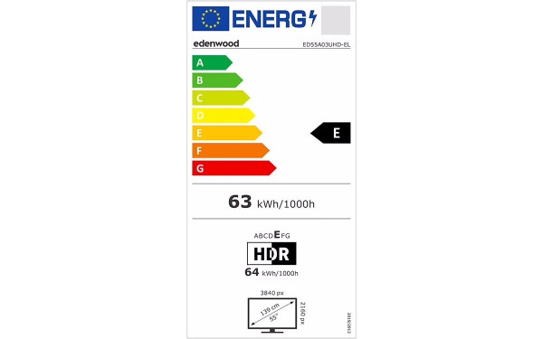 EDENWOOD ED55A03UHD-EL - &Eacute;tiquette &eacute;nergie v2