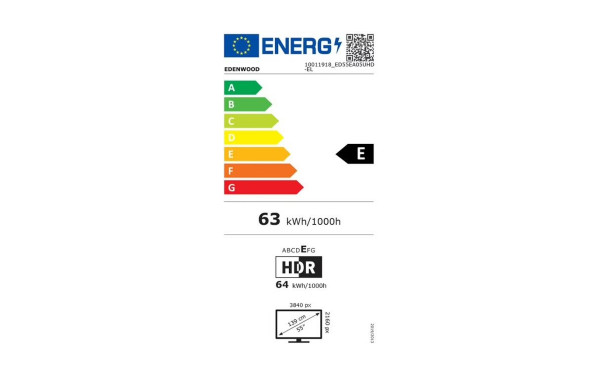 EDENWOOD ED55EA05UHD-EL - &Eacute;tiquette &eacute;nergie v2