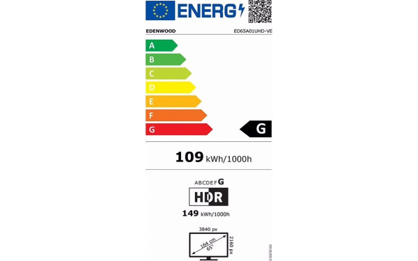 EDENWOOD ED65A01UHD-VE - &Eacute;tiquette &eacute;nergie v2
