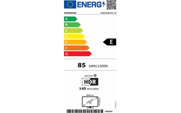EDENWOOD ED65A08UHD-VE - &Eacute;tiquette &eacute;nergie v2