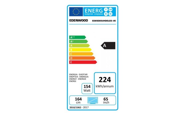 EDENWOOD ED65D00UHDOLED-VE - &Eacute;tiquette &eacute;nergie