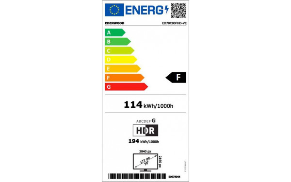 EDENWOOD ED70C00UHD-VE - &Eacute;tiquette &eacute;nergie v2