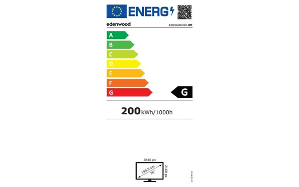 EDENWOOD ED75A00UHD-MM - &Eacute;tiquette &eacute;nergie v2