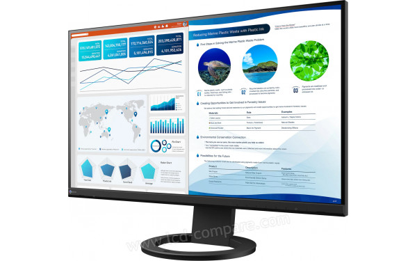 EIZO FlexScan EV2740S-BK - Vue 3/4 droite