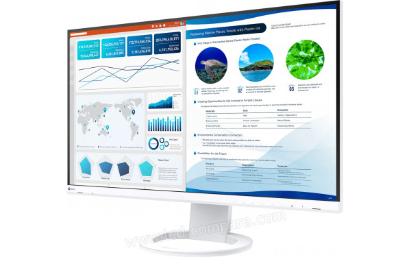 EIZO FlexScan EV2740S-WT - Vue 3/4 droite