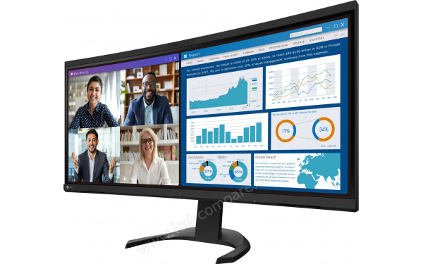 EIZO FlexScan EV3450XC-BK - Vue 3/4 droite