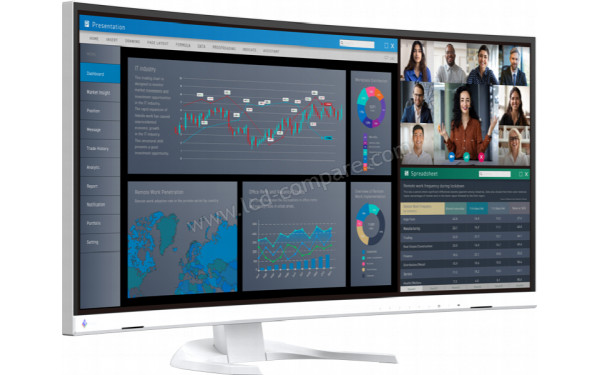 EIZO FlexScan EV3851X-WT - Vue 3/4 gauche
