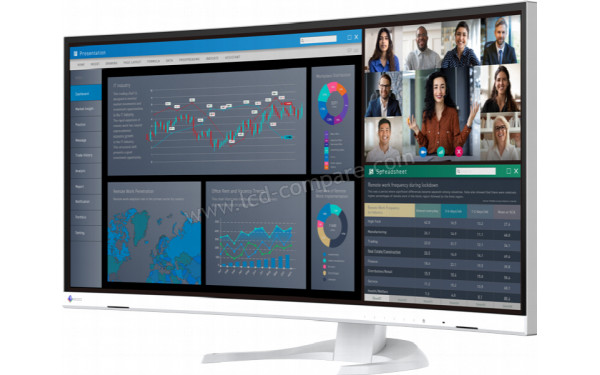 EIZO FlexScan EV3851X-WT - Vue 3/4 droite