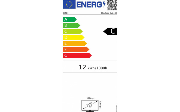 EIZO FlexScan EV2480-WT - &Eacute;tiquette &eacute;nergie v2