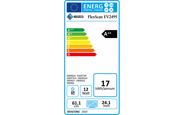 EIZO FlexScan EV2495-BK - &Eacute;tiquette &eacute;nergie