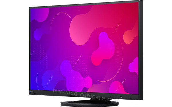 EIZO FlexScan EV2760-BK - Vue 3/4 droite en position basse