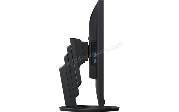 EIZO FlexScan EV2760-BK - Vue de profil gauche en position basse