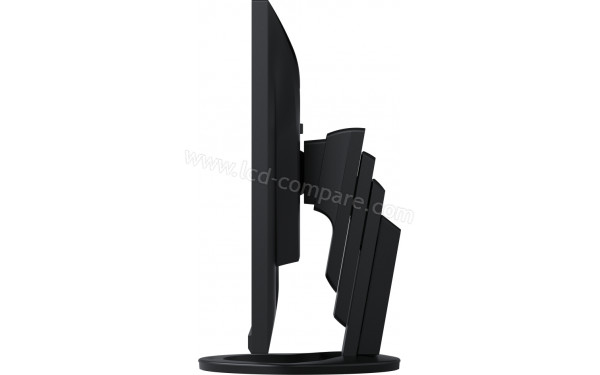 EIZO FlexScan EV2760-BK - Vue de profil droit en position basse