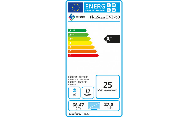 EIZO FlexScan EV2760-BK - &Eacute;tiquette &eacute;nergie
