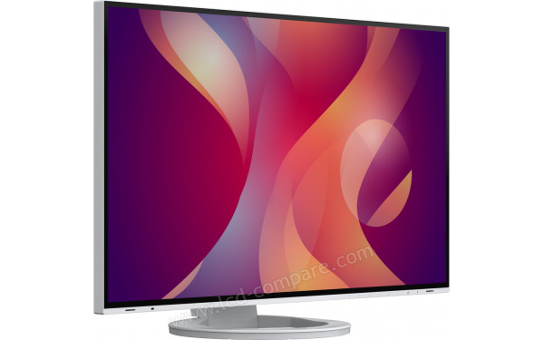 EIZO FlexScan EV2795-WT - Vue 3/4 gauche en position basse