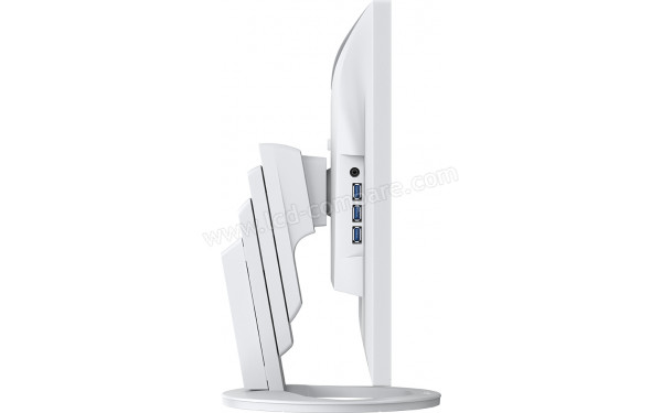 EIZO FlexScan EV2795-WT - Vue de profil gauche en position basse