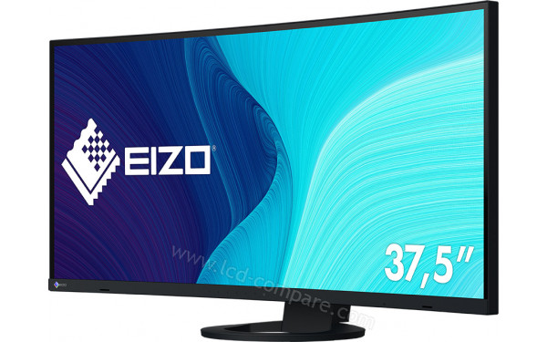 EIZO FlexScan EV3895-BK - Vue 3/4 droite en position basse