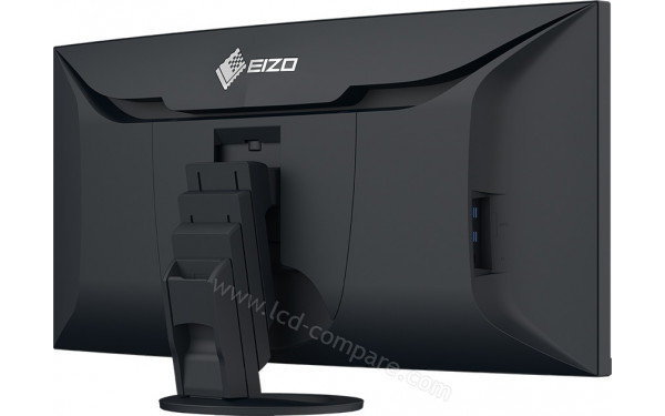EIZO FlexScan EV3895-BK - Vue 3/4 arri&egrave;re en position basse